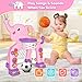 Shemira Toddler Basketball Hoop & Soccer Goal Activity Center Toys with Light & Music,Elephant Toddlers Musical Toys Gift, Baby & Toddlers Christmas Birthday Gift for 1 2 3 Year Old Boys & Girls