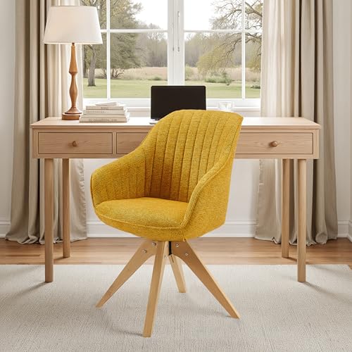 Zouron Chaise de Salle à Manger (avec Coussin épais), Chaise de Bureau pivotante sans roulettes (360°), Fauteuil de Salon (Ergonomique),Lot de...