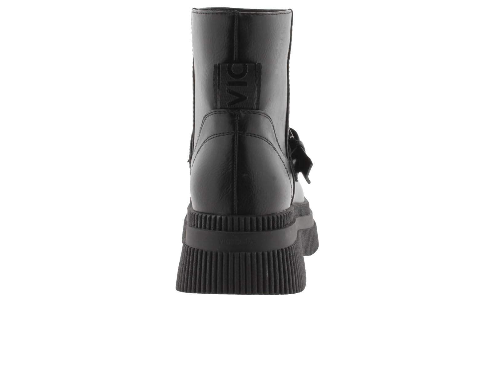 victoria Botines Dublín Efecto Piel Negro Monocromo & Suela Gruesa & Correa 1301105 para Mujer