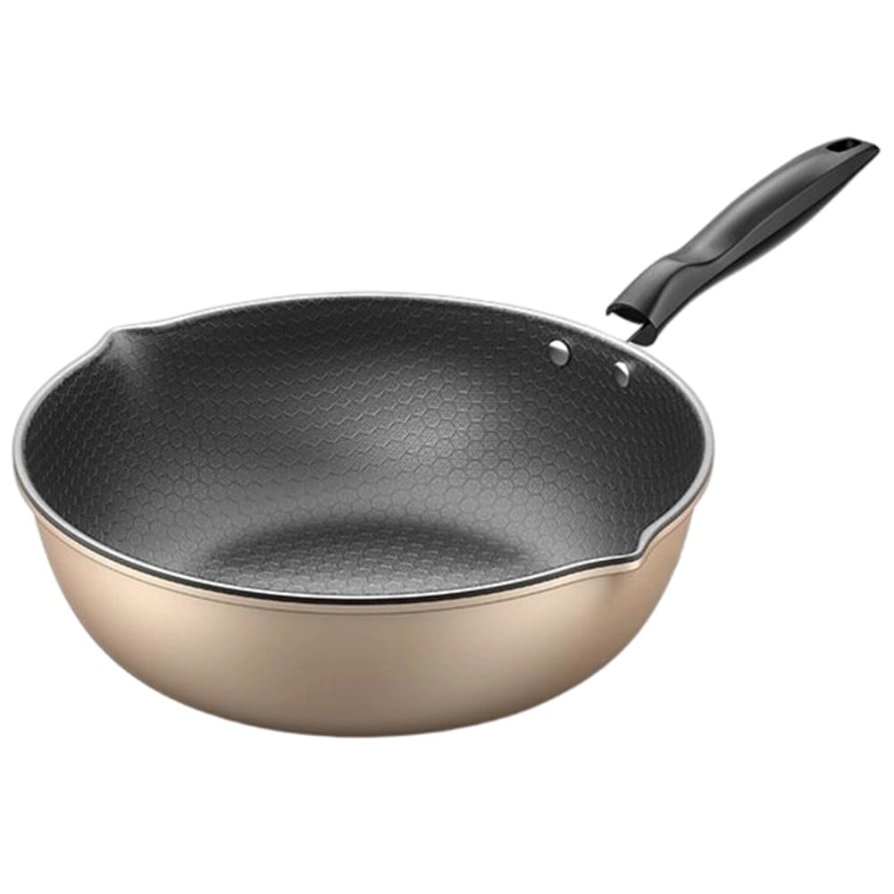 CTRLZS Multi-Functional Honycomb Pattern Nonstick Wok-Fry Pan for All Stoves, Scratch- Non-Stick Cooking