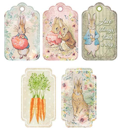 Beatrix Potter 15 party tags with satin ribbon