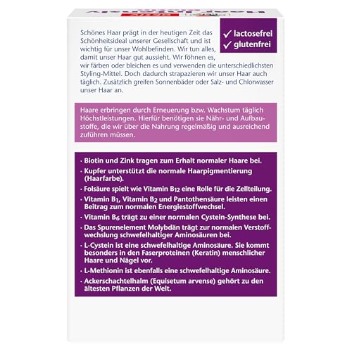 Doppelherz Haar Intensiv + Biotin - Biotin und Zink als Beitrag zum Erhalt normaler Haare - 100 Kapseln