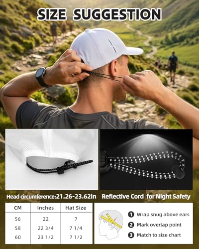 Image of Performance Running Hat for Women Men - UPF 80+ Baseball Cap, Lightweight Breathable Cooling Mesh Quick Dry for Golf White