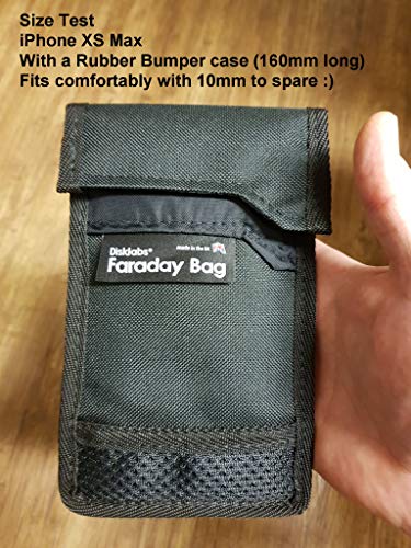 Disklabs Phone Shield (PS1) Faraday Bag For Mobile Phone Smartphone - Block sSgnal WiFi GSM 2G 3G 4G Bluetooth black