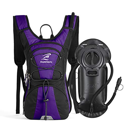 SHARKMOUTH FLYHIKER Hiking Hydration Backpack Pack with 2.5L BPA Free Water Bladder, Lightweight