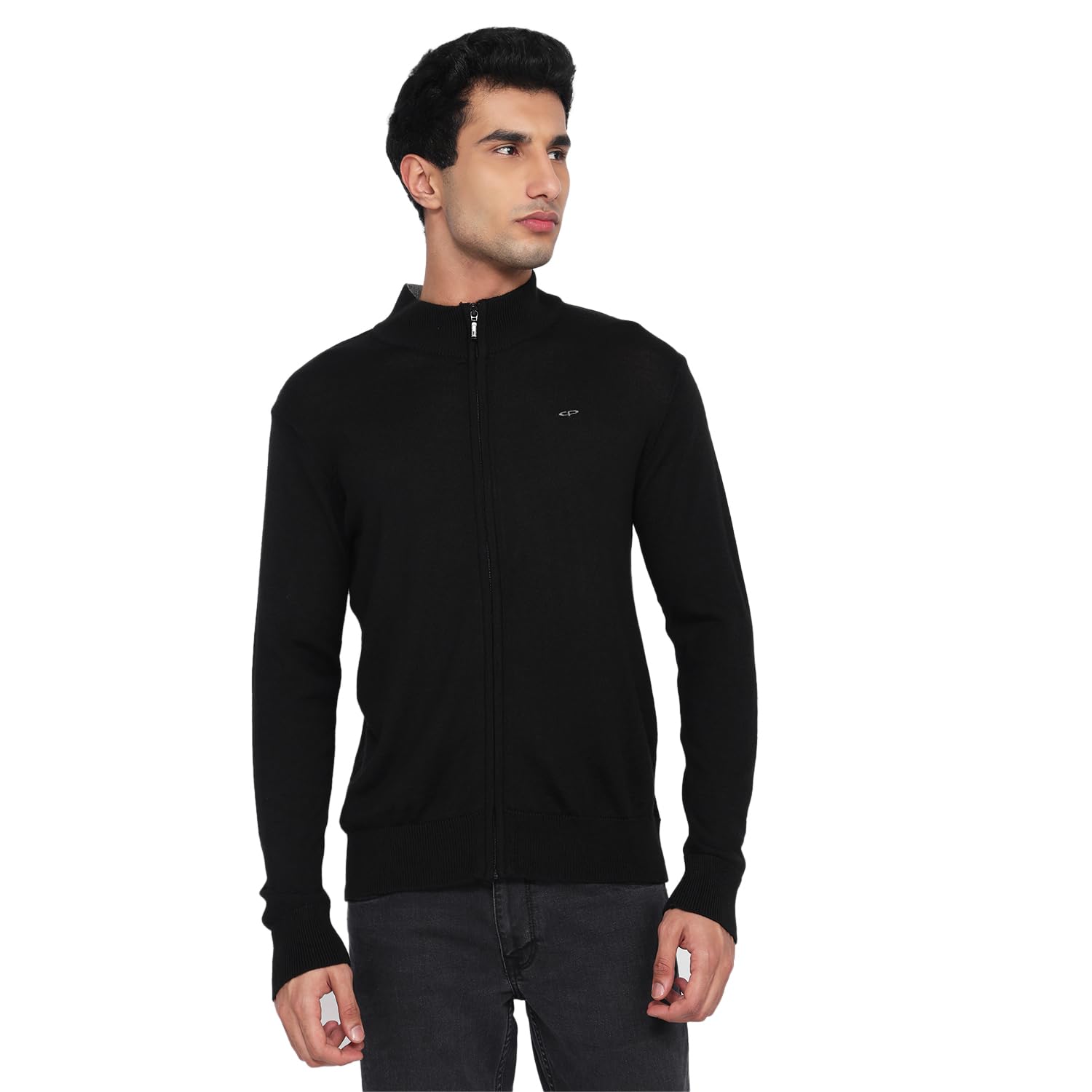 colorplus Men Regular Fit Plain Pattern Acrylic Merino Wool Blend Full Sleeve V Neck Casual Sweater Black-picture-35