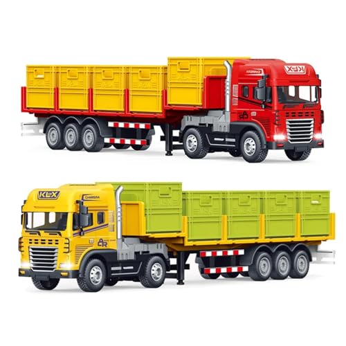 Image of Storage Basket Transport with Lights and Sounds Friction Powered Trailer Diecast Truck Toy for Kids [Pack of 1] (Storage Basket Transport Truck)