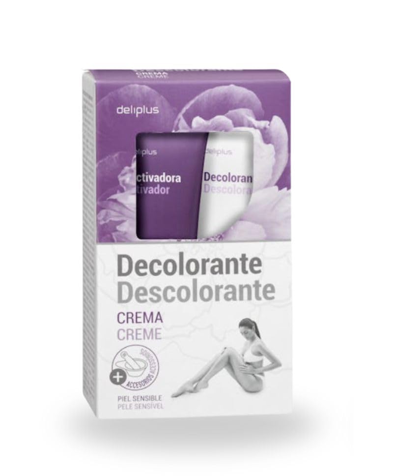 Dliplus Crema Decolorante para Rostro y Cuerpo, Piel Sensible, con Activadora y Espátula, 150 ml