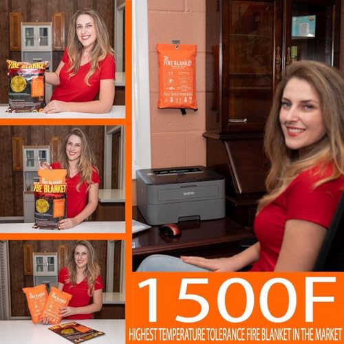 Supa Ant Emergency Fire Blanket for Home and Kitchen – 4 Pack 1500F High Visibility (Glow in The Dark) Smother Kitchen Fire Blanket – CE Certified Hero Fire Blankets Emergency for Home (40in)