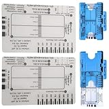 2pcs ECG 7 Step Ruler, EKG Rulers, ECG 7 Step Ruler for ECG/EKG Interpretation, Portable Transparent EKG Calipers Measuring Tool, with Storage Box