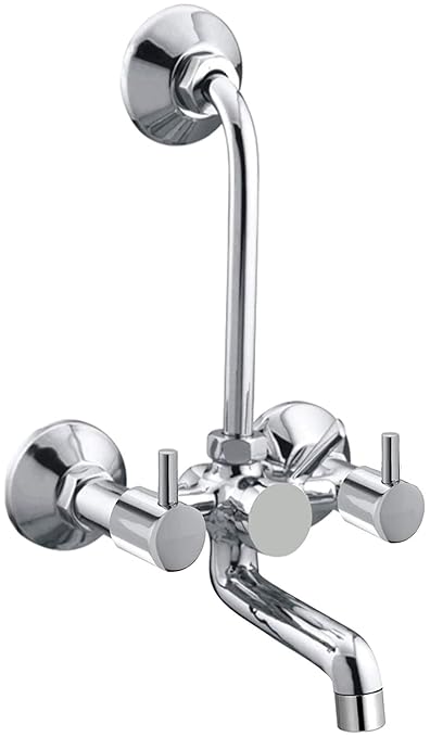 Turtletec Engineering Polymer Brass Elegant Design Easy to Instal Flora Wall Mixture Tap (Chrome Finish)