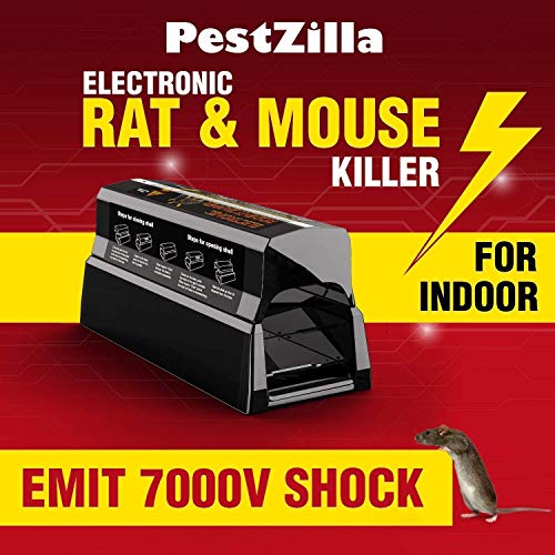 PestZilla Electronic Rodent Zapper Trap, Mouse and Rat Trap Killer Poison Free - Trap That Works for Rats, Squirrels, Mice, and Big Rodents