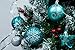 AUXO-FUN 73ct Assorted shatterproof Christmas Ornaments Luxury Collection Set in Reusable Hand-held Gift Package for Christmas Tree Decoration (Turquoise & Silver)