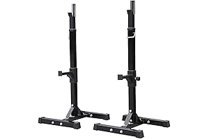 Adjustable Squat Rack: Home Gym Pair of Adjustable Squat Stands