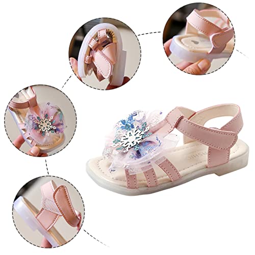 Summer Sandals Kids Girls Bow Flip Flops Rhinestone Children Fashion Slippers Kids Snowflake Sandals Baby Girl Newborn (Red, 18-24 Months)3