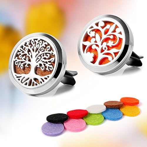 2PCS Aromatherapy Essential Oil Stainless Steel Car Diffuser Vent Clip