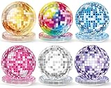 CHUNNIN 48Pcs 70s Shining Disco Ball 7' Paper Plates for Disco Decorations 70's Theme Party Plates...