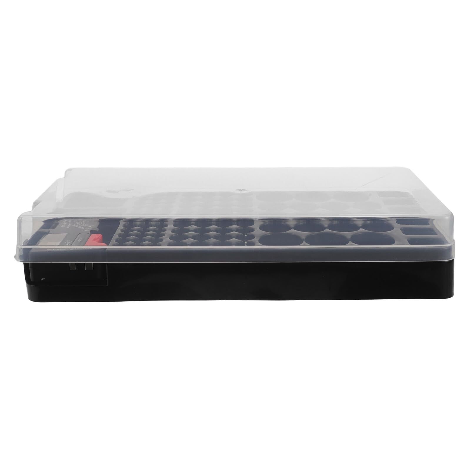 Tragbarer Batterie Organizer mit LED Testanzeige Transparenter Kunststoff Batteriehalter für Aa Aaa Batterien Sichere Aufbewahrungsbox für Haushalt und Unterwegs