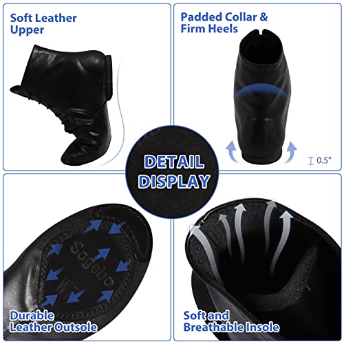 Jazz Dance Boots Split Sole for Women and Men's Leather Dancing Shoes2