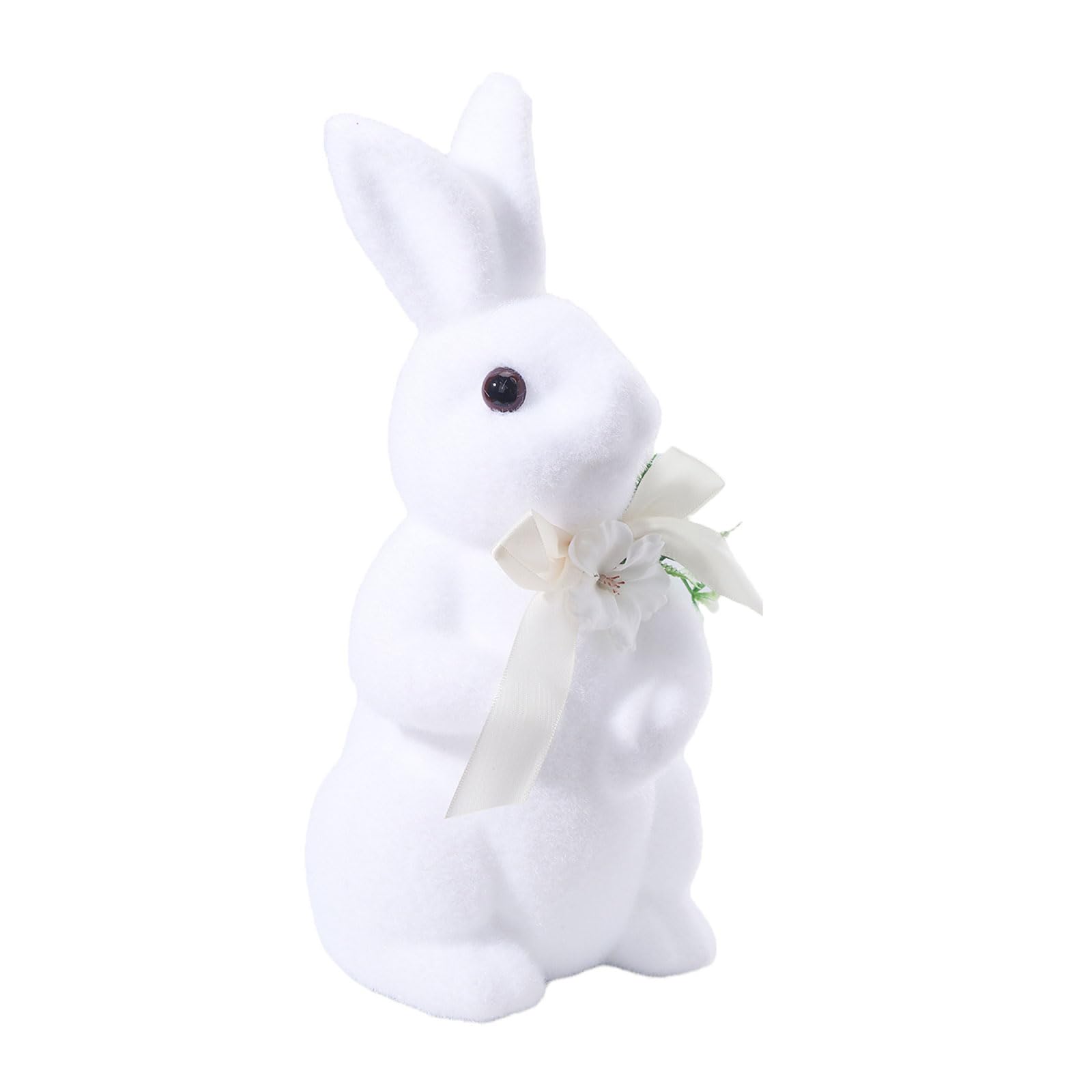 Lerpwige Flocking Bunnies Figurines Spring Rabbits Statues Sculptures Indoor Easter Decorations Ornament Home Decors Easter Decorations Indoor Outdoor