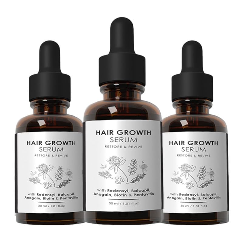Thebellusco Hair Growth Serum - Redensyl Hair Serum for Promoting Regenerative Hair Growth | Deep Repair with Baicapil Anagain Biotin and Pentavin - (30ml X Pack of 3)