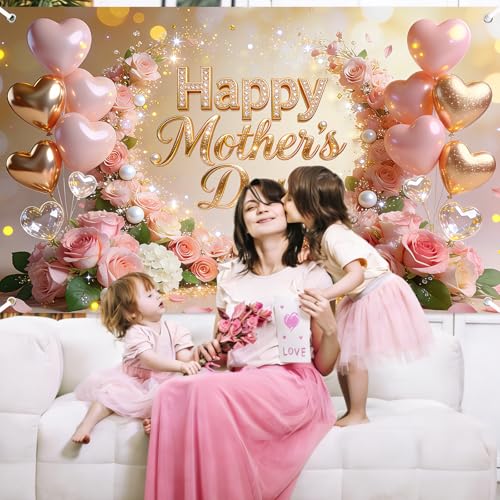 Fondo para fiesta Día de la Madre 8x6 ft rosa miniatura 6