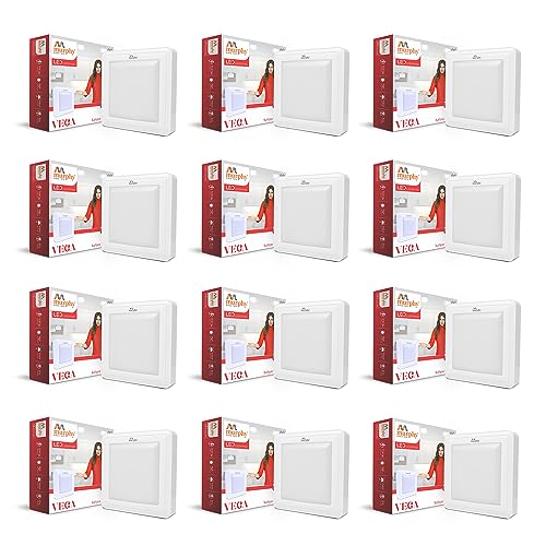 Image of Murphy 15W Vega LED Panel Light Square Surface - (Cool White, Pack of 12) No False Ceiling Required