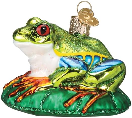 Old World Christmas Red-Eyed Tree Frog Glass Blown Ornament for Christmas Tree