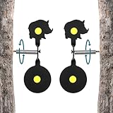 2tlg. Selbstrücksetzende Ziele Metallziel Zielscheibe Spinner-Ziel Bogenschießen Schießscheiben und Pfeilscheiben automatisch Zurücksetzen (Wildschwein, 2)