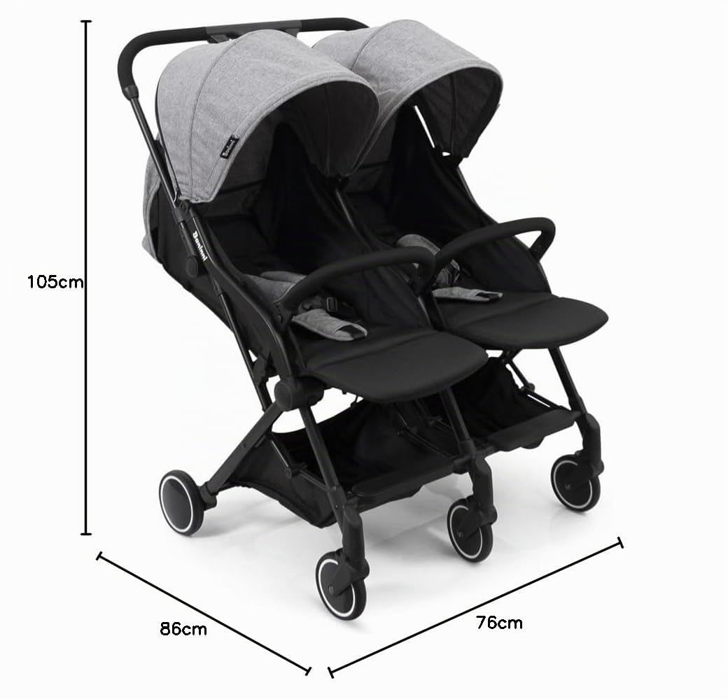 Baninni Poussette Double Adige Gris