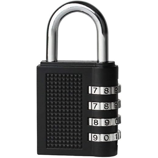Lukzer 4-Dial Combination Padlock - Black