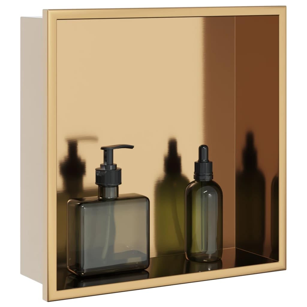 Inbouwnis badkamer douchenis geborsteld Koper 30,5 x 30,5 x 7 cm