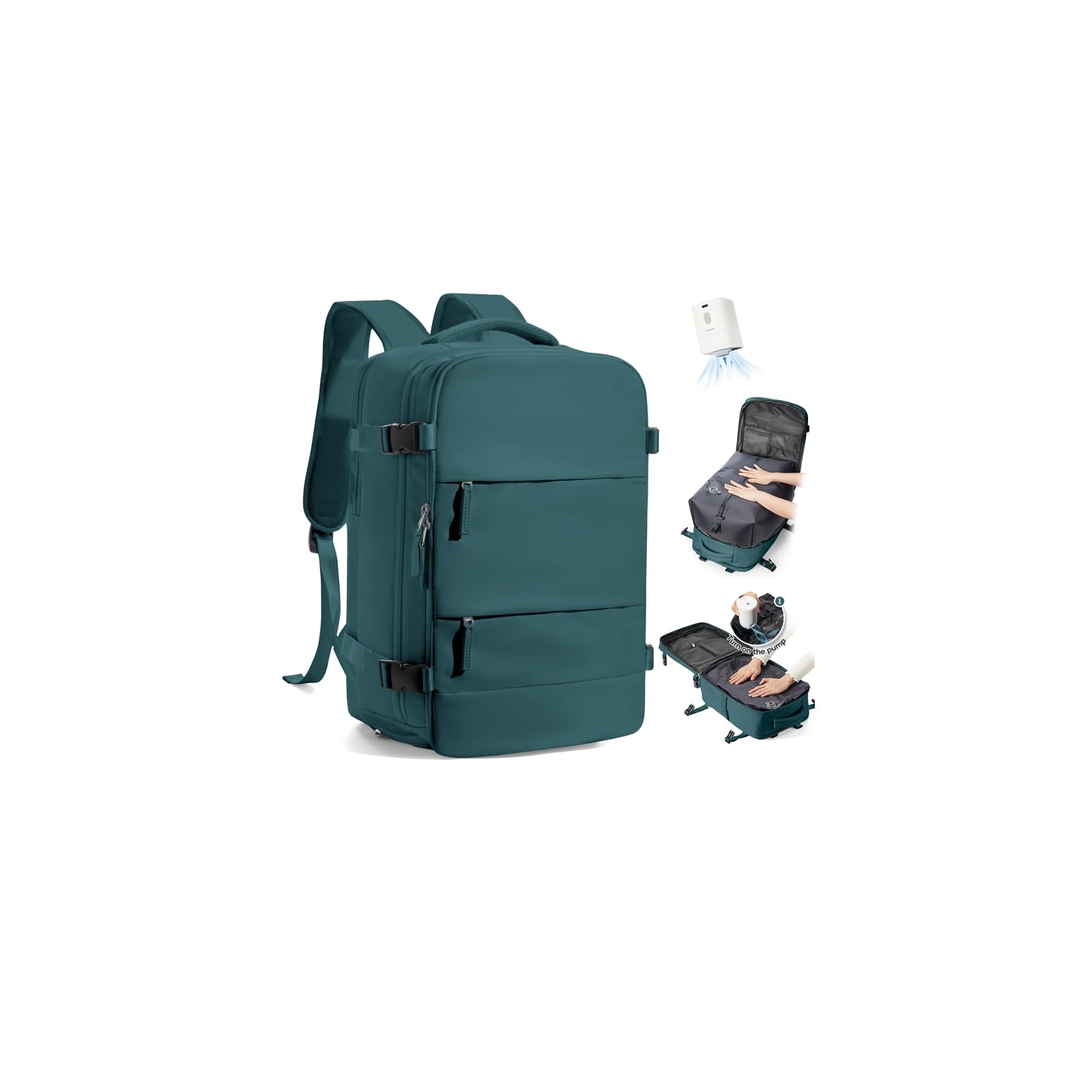SZLX Zaino Ryanair 40x30x20 Sottovuoto con Pompa Zaino Ryanair 40x20x25 Donna Zaino da Viaggio Wizzair Bagaglio a Mano Uomo per Laptop da 14 Pollici Borse da Cabina 45x36x20 Easyjet con Porta Scarpe