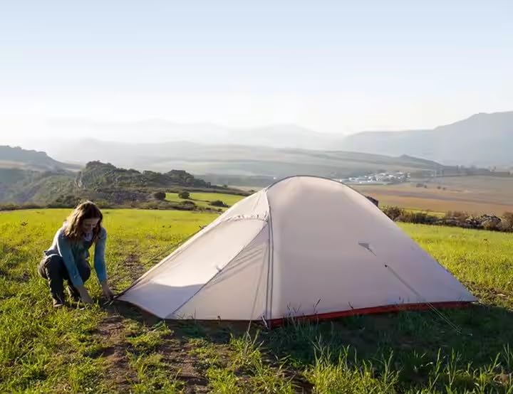 Einfach Draussen® NEU Zelt 2 Personen, Kuppelzelt für 1-2 Personen zum Camping, freistehend, Ultraleicht, wasserdicht, Selbstbelüftung, Zelten, Outdoor, Radfahren, Motorrad, Climbing, Klettern Sport & Freizeit