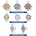 PH PandaHall 40pcs Filigree Connectors, 3 Color Rhombus Flower Charms Hollow Pendants Tibetan Metal Filigree Embellishments for DIY Hairpin Headwear Earring Necklace Jewelry Making