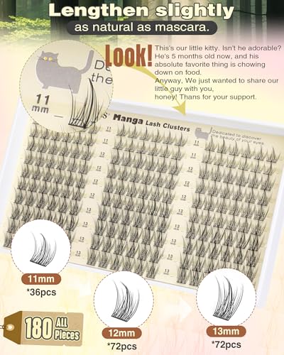 Image of Natural Lash Clusters Kit Wispy Eyelash Clusters Fairy Cluster Eyelash Extensions Kit C Curl Lash Extension Kit Waterproof Individual Lashes (With Tweezers)