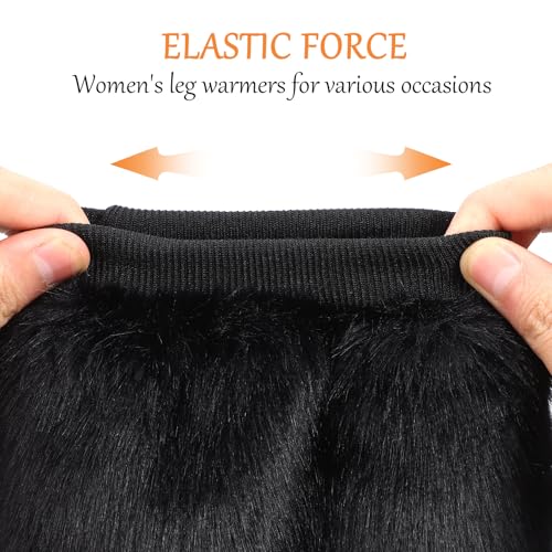 Image of BESPORTBLE Faux Fur Fuzzy Leg Warmers, Furry Boot Covers for Women Warm Fuzzy Boot Cuff Boot Sleeves Leg Warmers for Winter