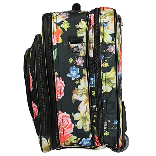 World Traveler Women's Fashion Print Rolling 17" Laptop Case-Rose Lily, One Size3