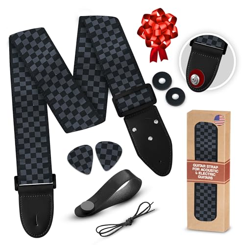 Art Tribute Correa de Guitarra Premium Acolchada Para Eléctrica, Acústica y Bajo. Correas de Guitarra...