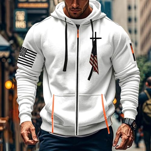 Full Zip Hoodies for Men Fall Fashion 2025 Casual Tactical Hoodie Long Sleeve Multi-Pockets Winter Work Jacket2
