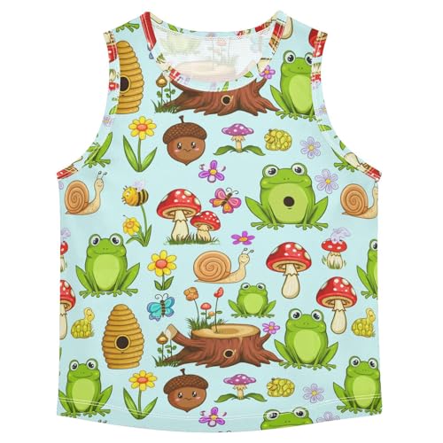 Cartoon Frog Garden Boys Tank Tops Toddler Sleeveless Tank Top Undershirts for Boys,3T