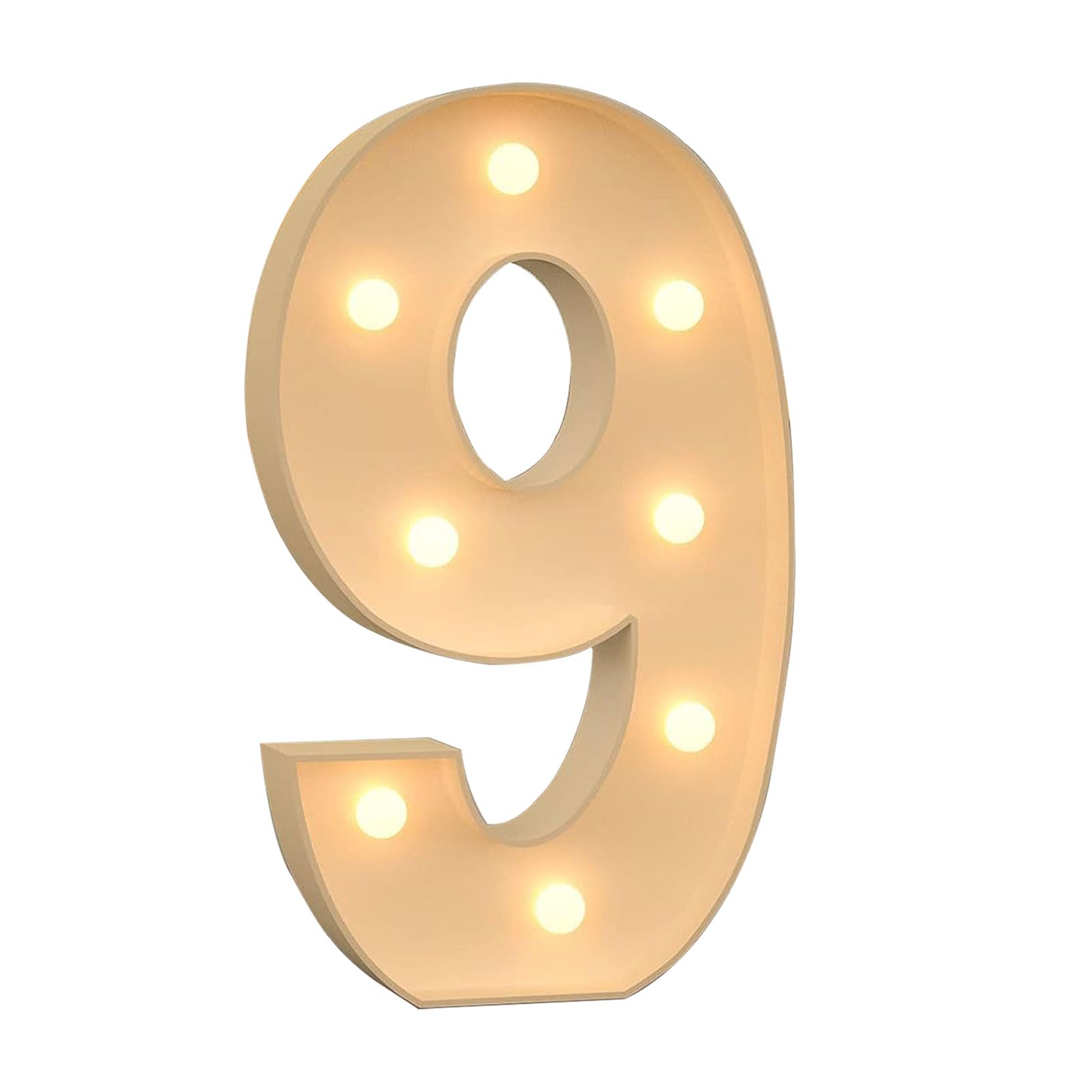 Syibelters Number 9 120Cm-4Ft Large Decorative Led Light Up Numbers 9, Marquee Light Up Sign, Mosaic Numbers For Balloons For Birthday Wedding Party Valentine's Day