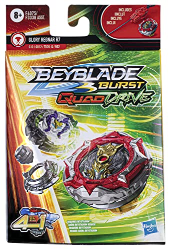 Image of Beyblade Burst Quaddrive Glory Regnar R7 - Spinning Top Starter Pack Toy, Battling Game Top Toy with Launcher for Kids Ages 8+, Original by Hasbro