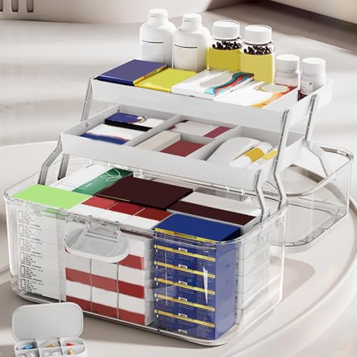 Boîte de médecine transparente double couche pour ne plus chercher vos médicaments - 4