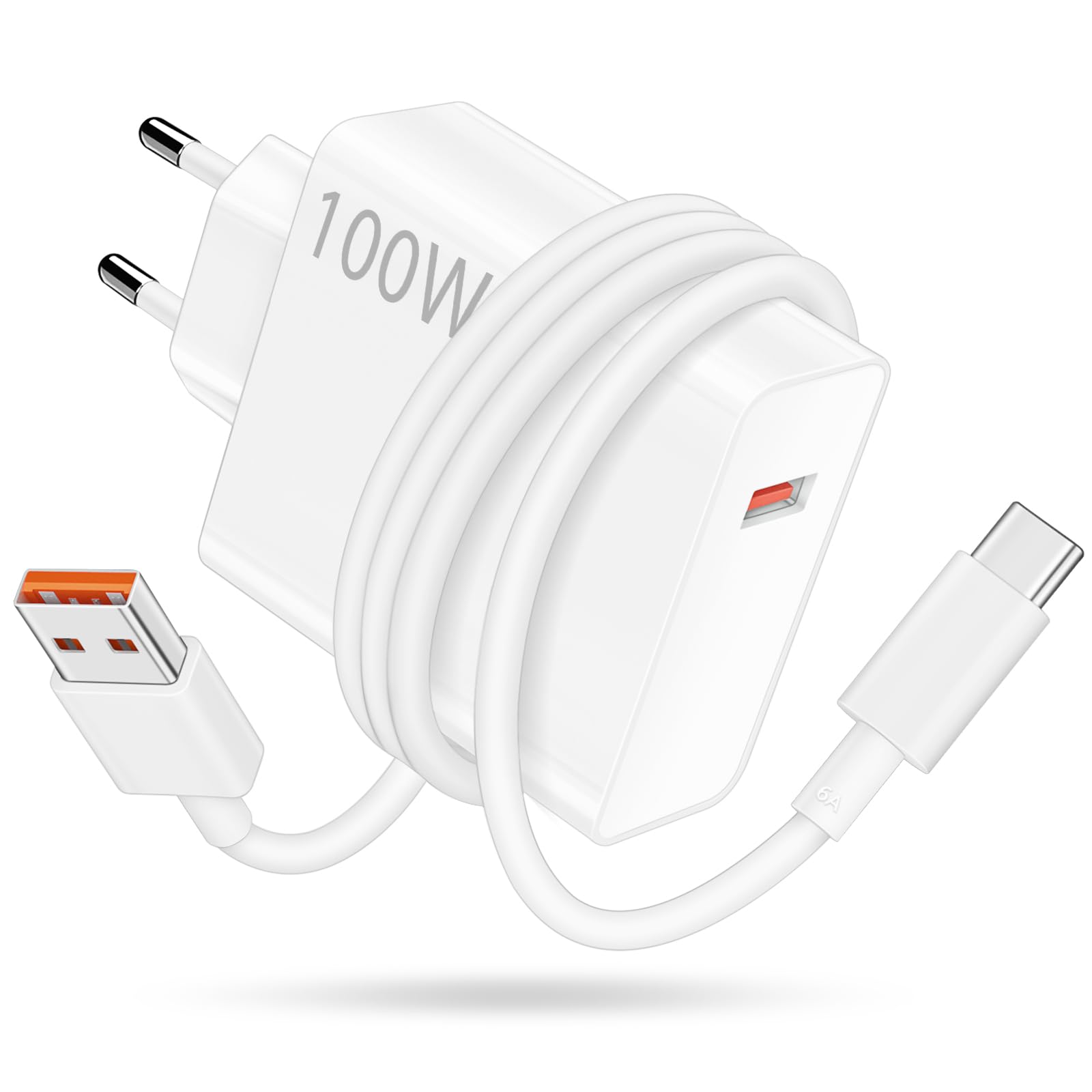 TOPAUX 100W USB Ladegerät mit 5A USB C Kabel 1M für Xiaomi für Hyper-Charge | für Xiaomi 17 Pro Max USB-A auf USB C ladekabel schnellladegerät 80W Typ C kabel schnellladung für Redmi Note 15 Pro+