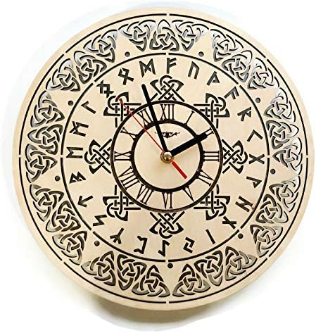ShareArt Celtic Symbols Silent Wood Wall Clock - Original Home Office Living Room Bedroom Kitchen Decor - Best Birthday Gift for Friends Men Woman - Unique Wall Art Design - Size 12 Inch