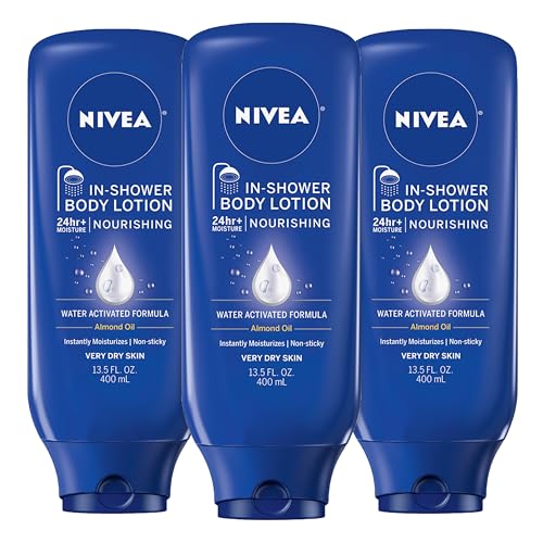 NIVEA Nourishing In Shower Lotion, Water Activated In Shower Moisturizer for Dry to Very Dry Skin,...