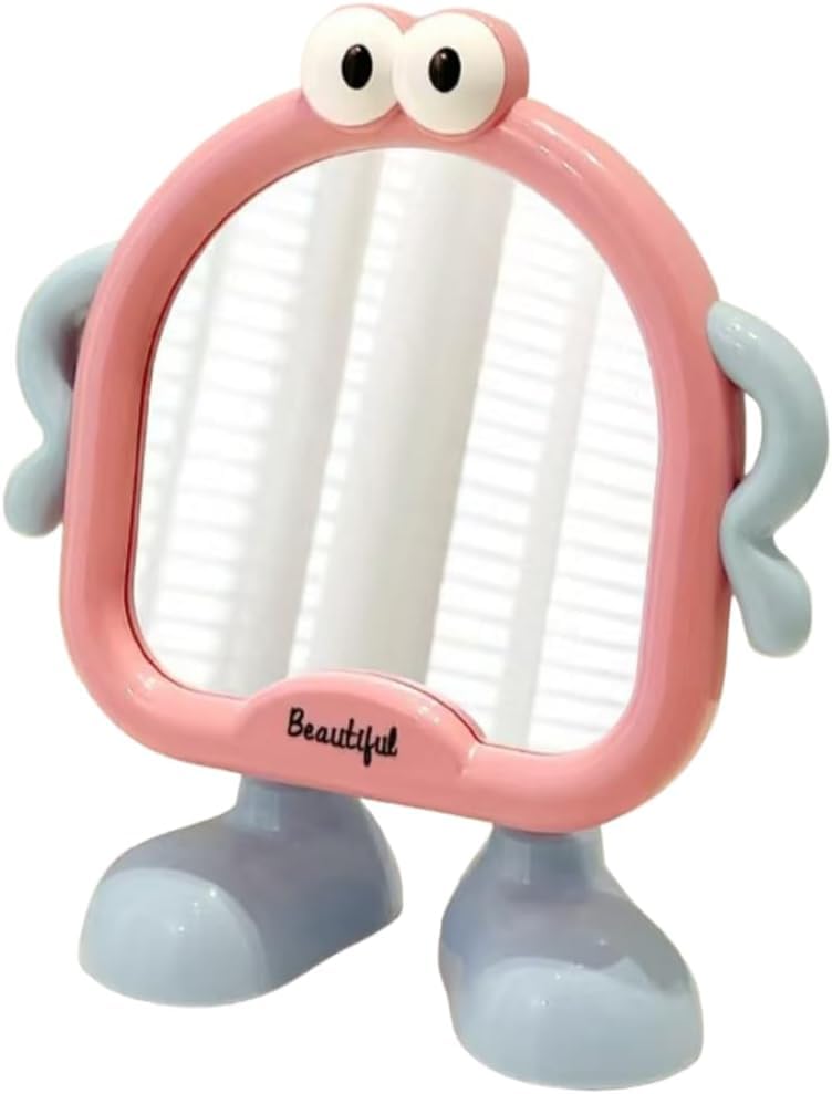 Cute Big Eye Korean Style Mirror with Frame, Plastic Funny Expressive Eyes for Portable Vanity Mirror for Dorm, Office, Desk - Oil Rubbed Series Accessory (1)-image-16