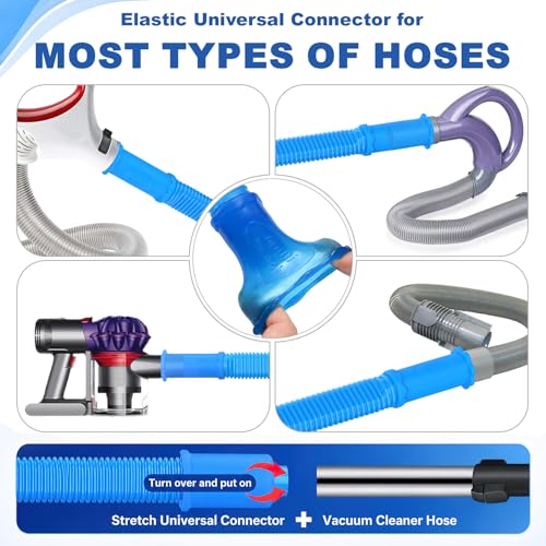 Image of PetOde 5Pack Dryer Vent Cleaner Kit Vacuum Hose Attachment Blue 31.5 inch
