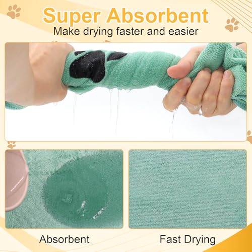 TOKSEO 3 Stück Hundehandtuch, 75 × 35CM Hundehandtuch Extra Saugfähig, Hundehandtuch Große Hunde, Schnelltrocknend Haustier Mikrofaser Handtücher für Katzen und Hunde und Andere Haustiere